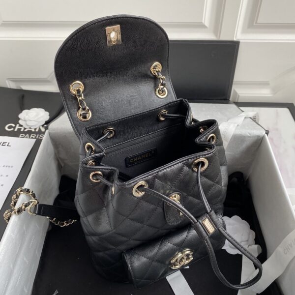[REP 1:1] Caviar Vintage Duma Backpack Black/White/Red For Women 9.5in / 24cm AS1371