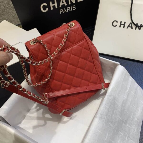 [REP 1:1] Caviar Vintage Duma Backpack Black/White/Red For Women 9.5in / 24cm AS1371