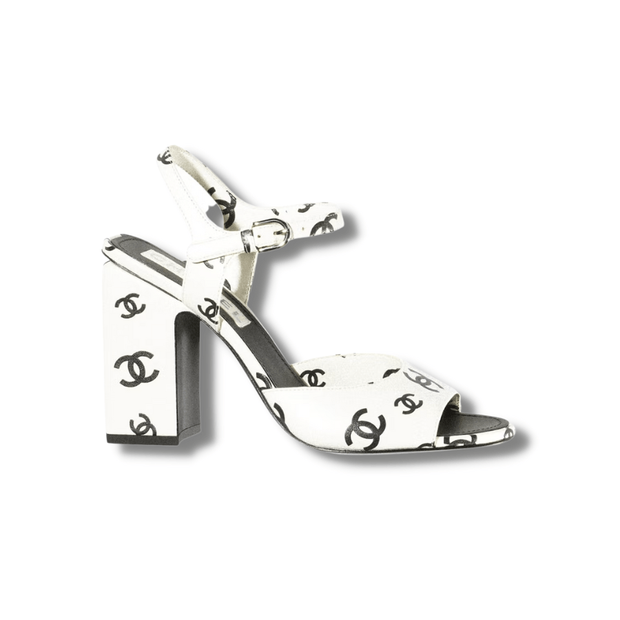 CC 100mm Heeled Sandal White For Women