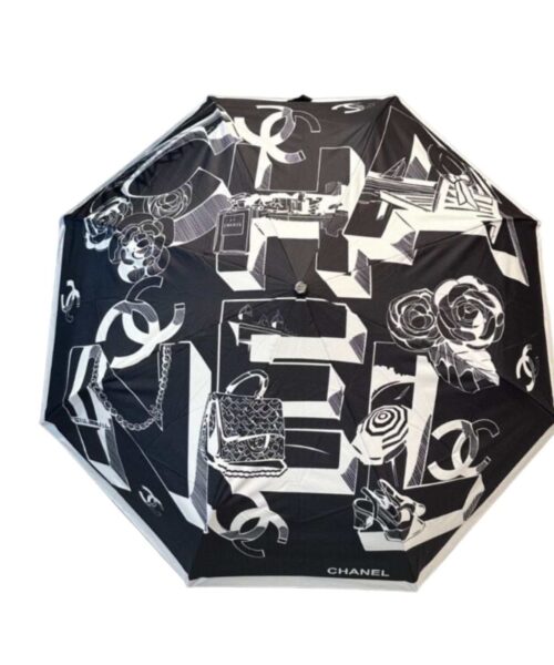 CC Folding Umbrella With Designer Compact Black