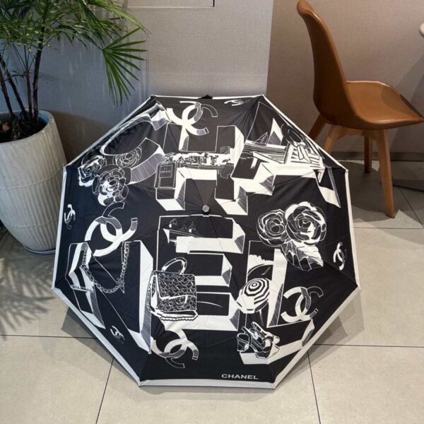 CC Folding Umbrella With Designer Compact Black