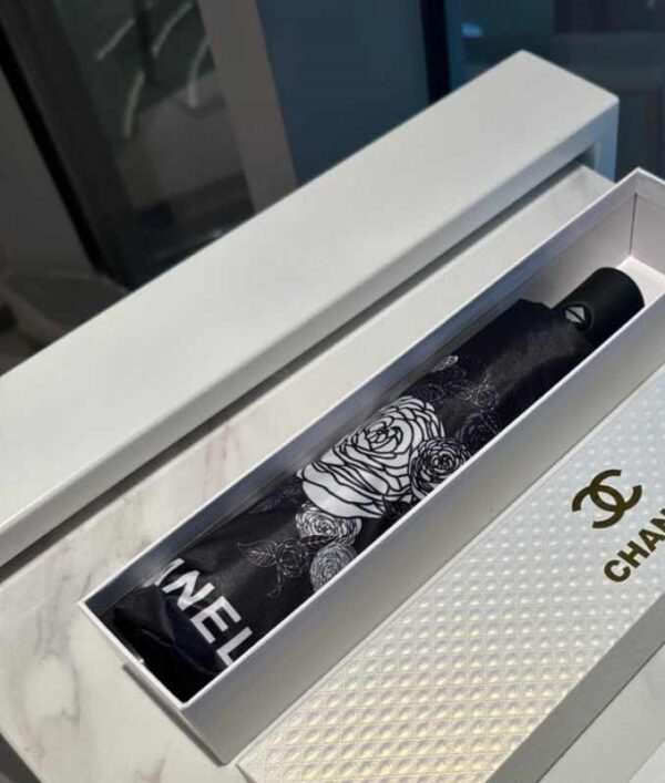 CC Folding Umbrella With Flower Black