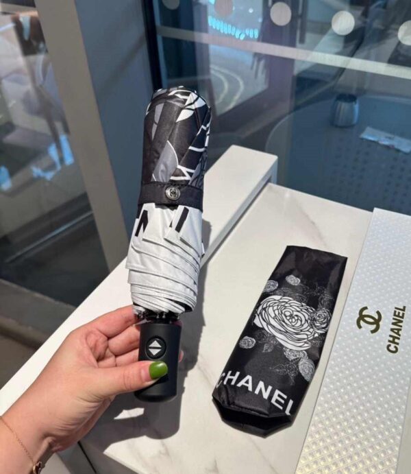 CC Folding Umbrella With Flower Black