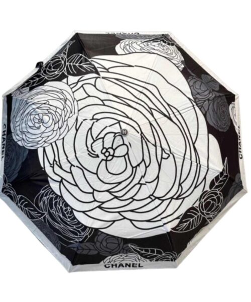 CC Folding Umbrella With Flower Black