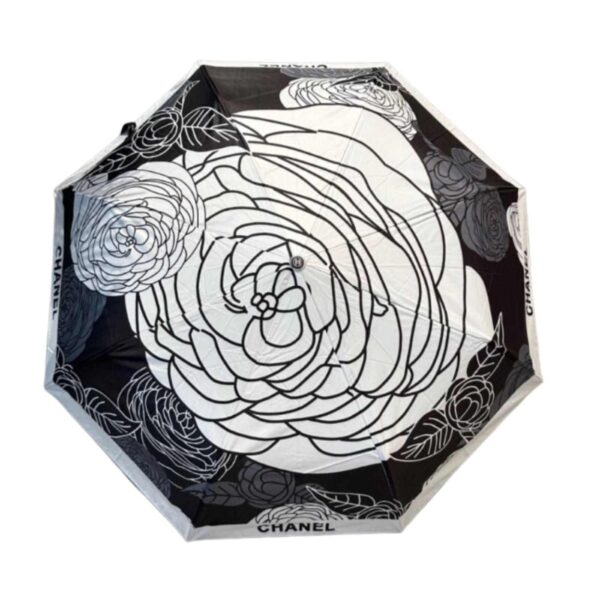 CC Folding Umbrella With Flower Black