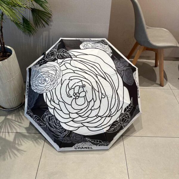 CC Folding Umbrella With Flower Black