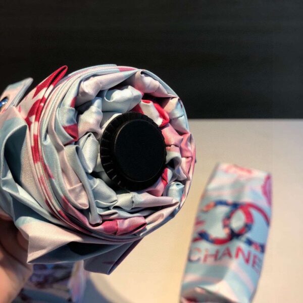 CC Folding Umbrella With Flower Light Blue