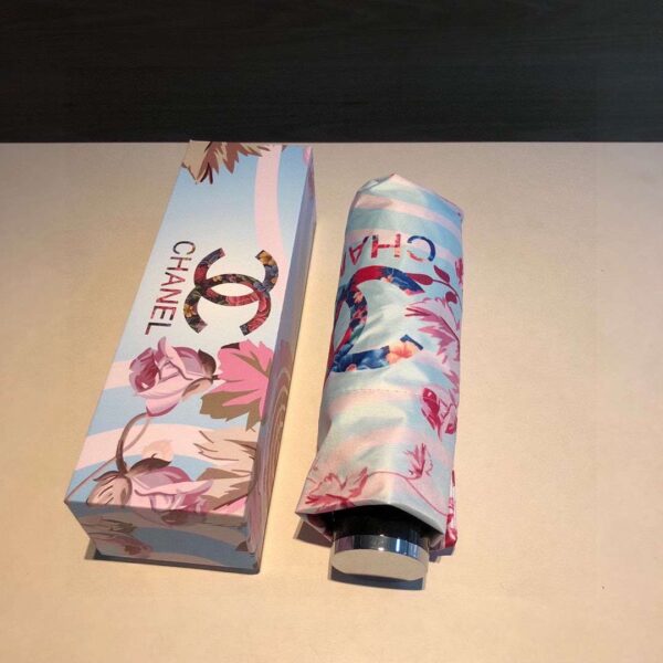 CC Folding Umbrella With Flower Light Blue