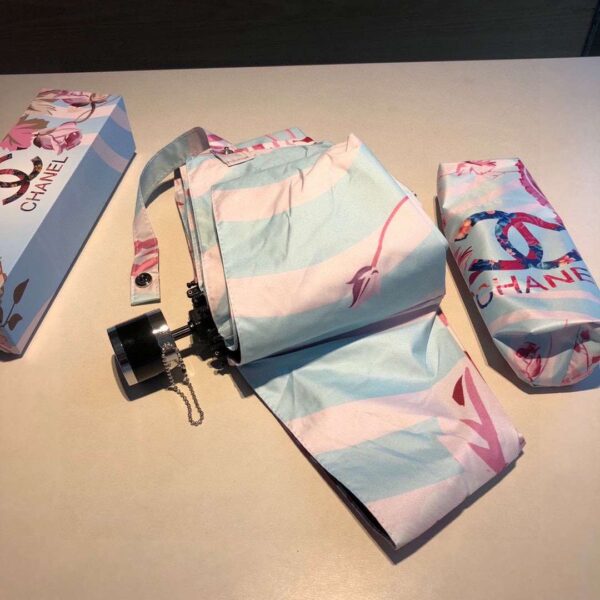 CC Folding Umbrella With Flower Light Blue