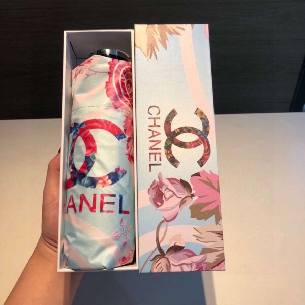 CC Folding Umbrella With Flower Light Blue