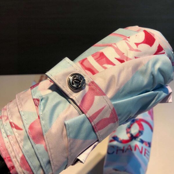 CC Folding Umbrella With Flower Light Blue