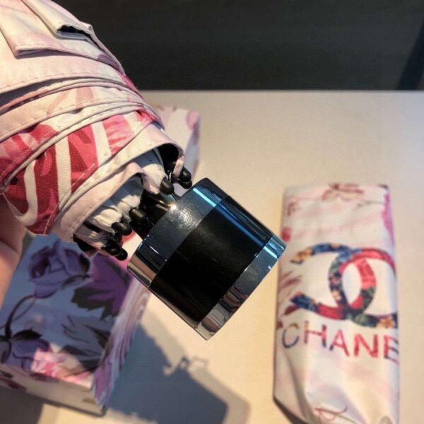CC Folding Umbrella With Flower White