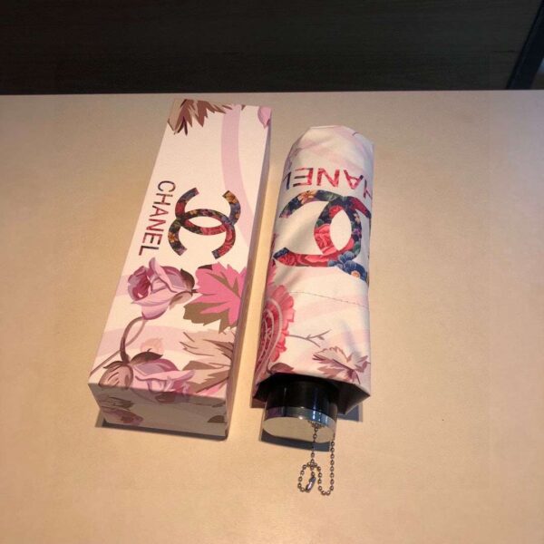 CC Folding Umbrella With Flower White