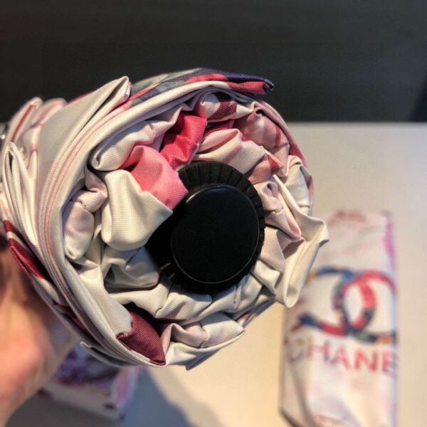 CC Folding Umbrella With Flower White