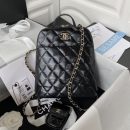 [REP 1:1] CC Rucksack Backpack Black/White/Pink/ Steel Blue For Women 7.1in / 18cm AS3332