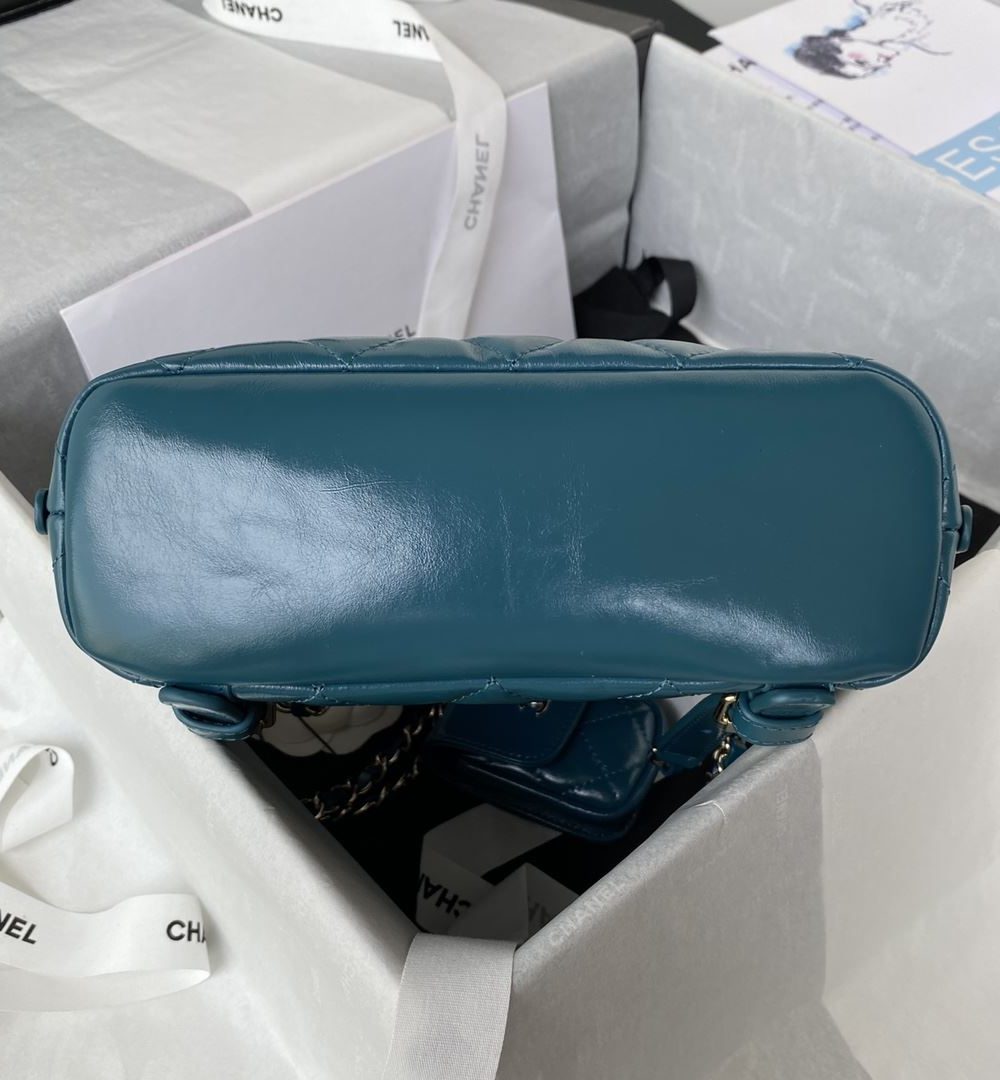 [REP 1:1] CC Rucksack Backpack Black/White/Pink/ Steel Blue For Women 7.1in / 18cm AS3332