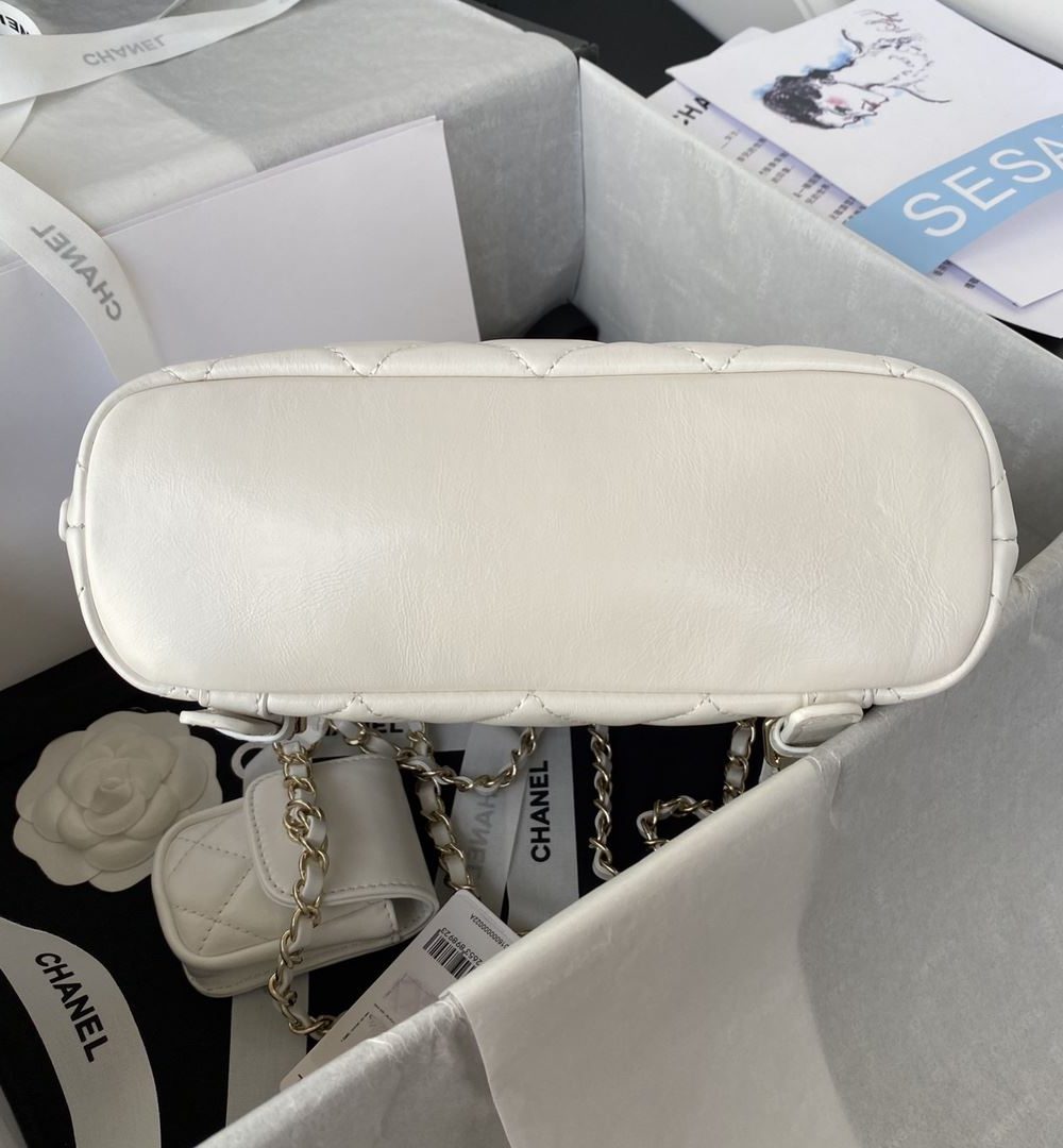 [REP 1:1] CC Rucksack Backpack Black/White/Pink/ Steel Blue For Women 7.1in / 18cm AS3332