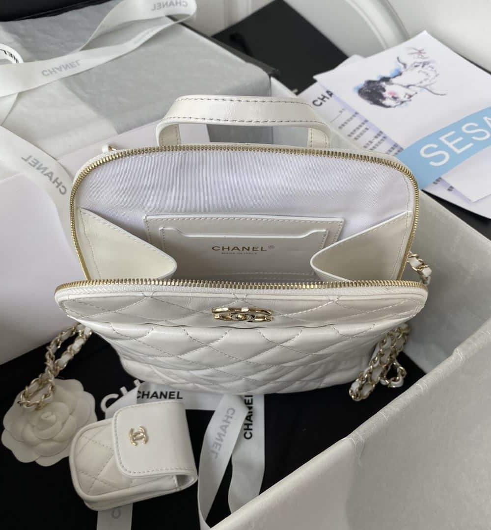 [REP 1:1] CC Rucksack Backpack Black/White/Pink/ Steel Blue For Women 7.1in / 18cm AS3332