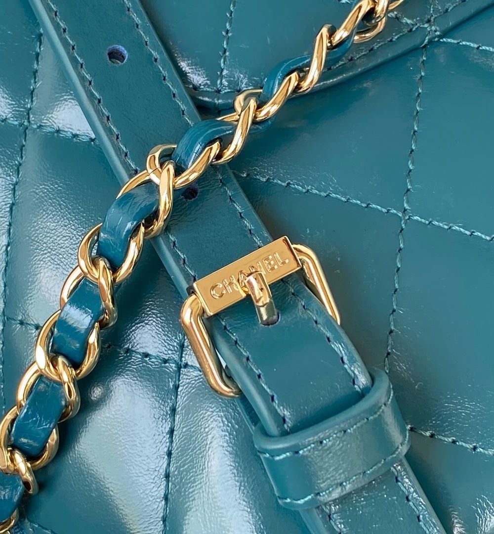 [REP 1:1] CC Rucksack Backpack Black/White/Pink/ Steel Blue For Women 7.1in / 18cm AS3332