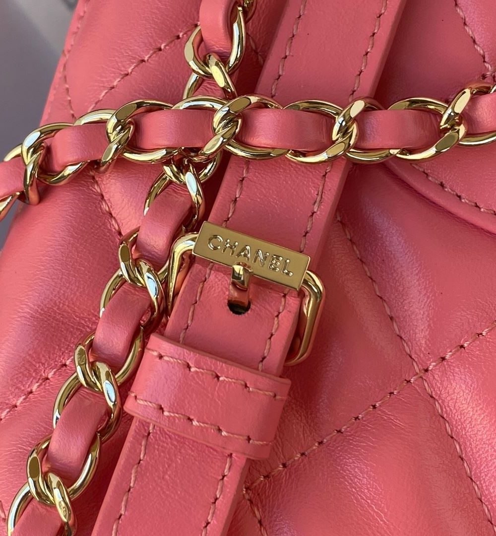 [REP 1:1] CC Rucksack Backpack Black/White/Pink/ Steel Blue For Women 7.1in / 18cm AS3332