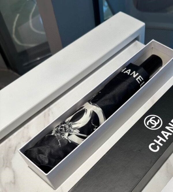 CC With Flower Folding Umbrella Black