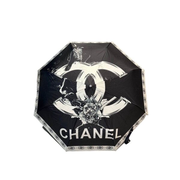 CC With Flower Folding Umbrella Black