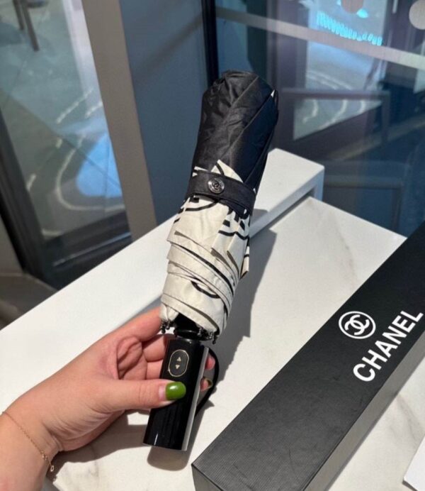 CC With Flower Folding Umbrella Black