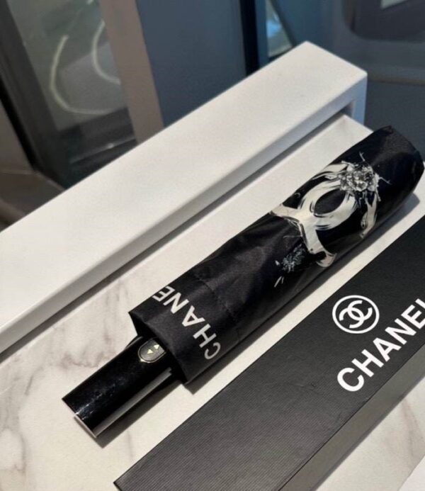 CC With Flower Folding Umbrella Black