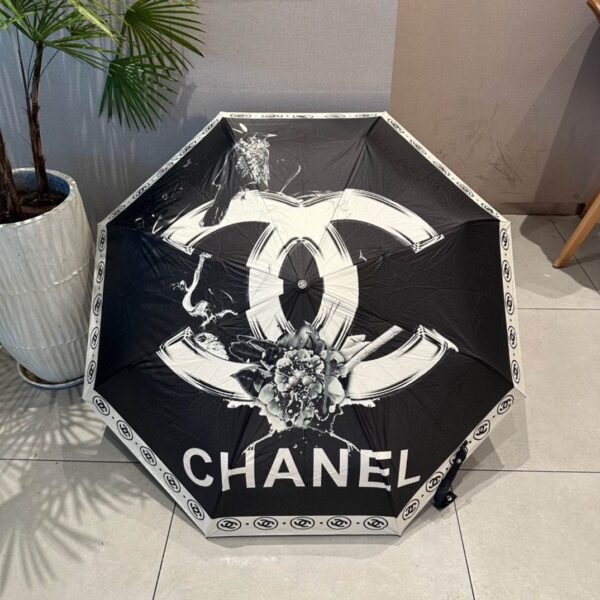 CC With Flower Folding Umbrella Black
