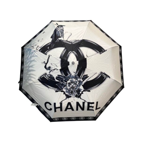 CC With Flower Folding Umbrella White