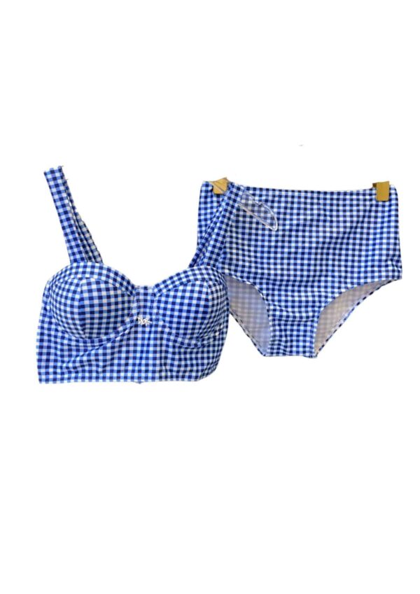 CD Checkered Swimsuit Blue For Women