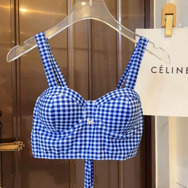 CD Checkered Swimsuit Blue For Women