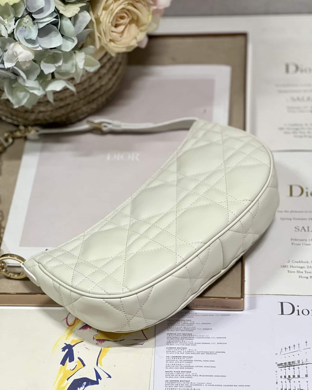 1:1 Replica Cd Lounge Bag Black/White For Women in/ 26cm M22626FBE_M900