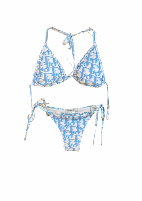 CD Oblique Technical Fabric Swimsuit Blue For Women