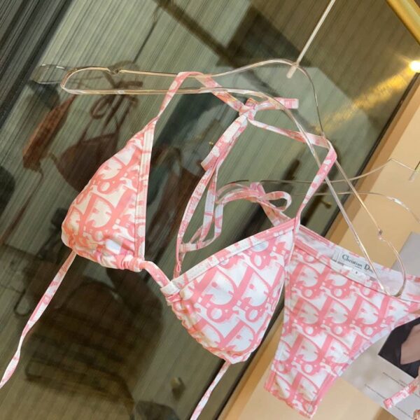 CD Oblique Technical Fabric Swimsuit Pink For Women