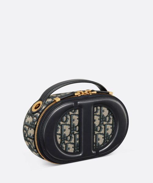 1:1 Replica CD Signature Oval Camera Bag Blue For Women S2201UTZQ_M928- 18 Cm/ 7 Inches