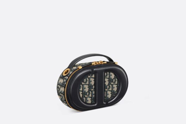 1:1 Replica CD Signature Oval Camera Bag Blue For Women S2201UTZQ_M928- 18 Cm/ 7 Inches