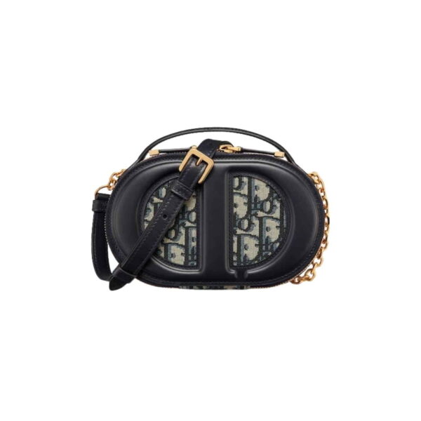 1:1 Replica CD Signature Oval Camera Bag Blue For Women S2201UTZQ_M928- 18 Cm/ 7 Inches