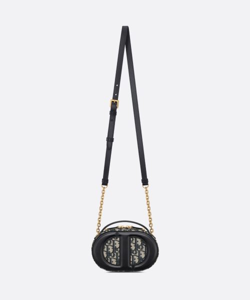 1:1 Replica CD Signature Oval Camera Bag Blue For Women S2201UTZQ_M928- 18 Cm/ 7 Inches