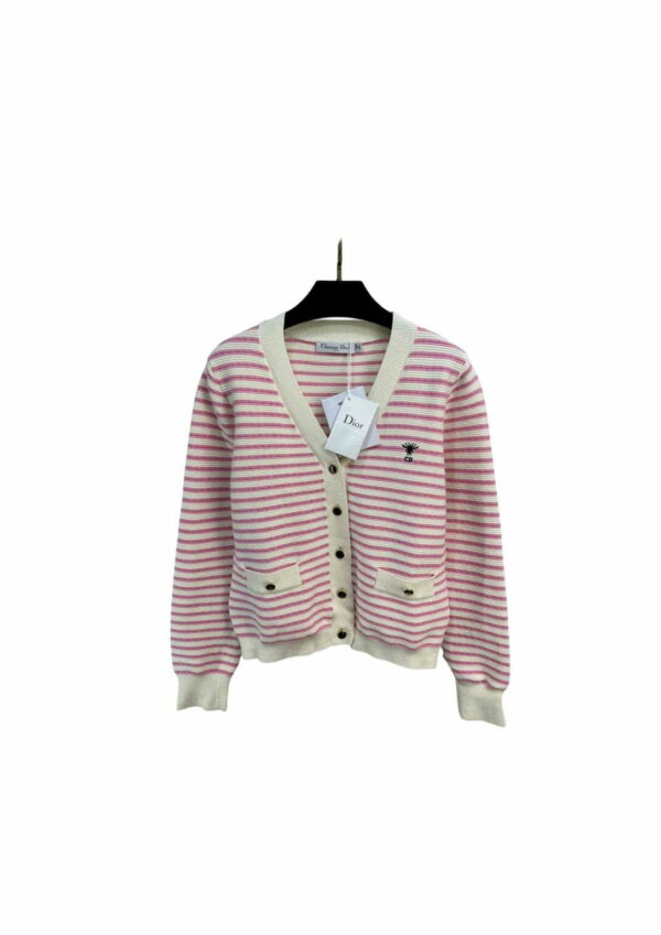 CD Wool Jacket Pink And White For Women