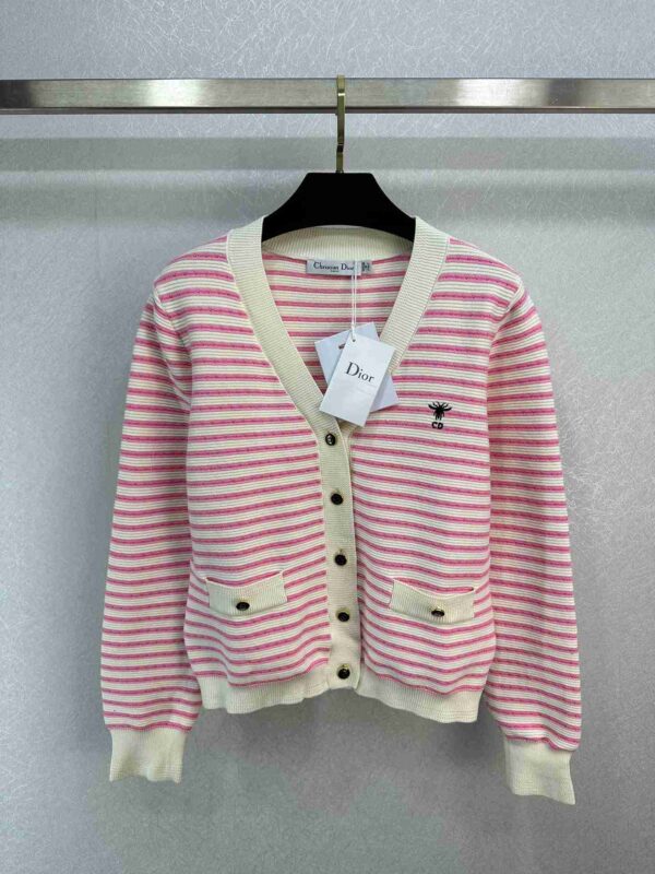 CD Wool Jacket Pink And White For Women