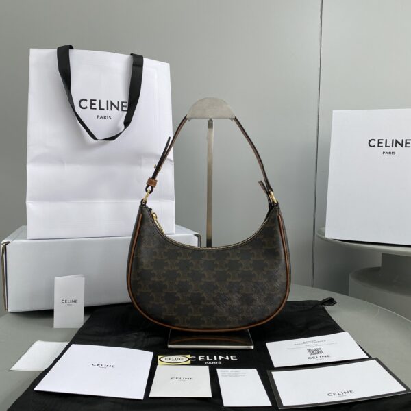 1:1 Replica Celine Ava Bag In Triomphe Canvas Brown For Women 9in/23.5cm 193952BZJ.04LU