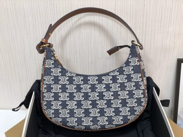 1:1 Replica Celine Ava Bag In Triomphe Canvas Denim For Women 9in/23cm