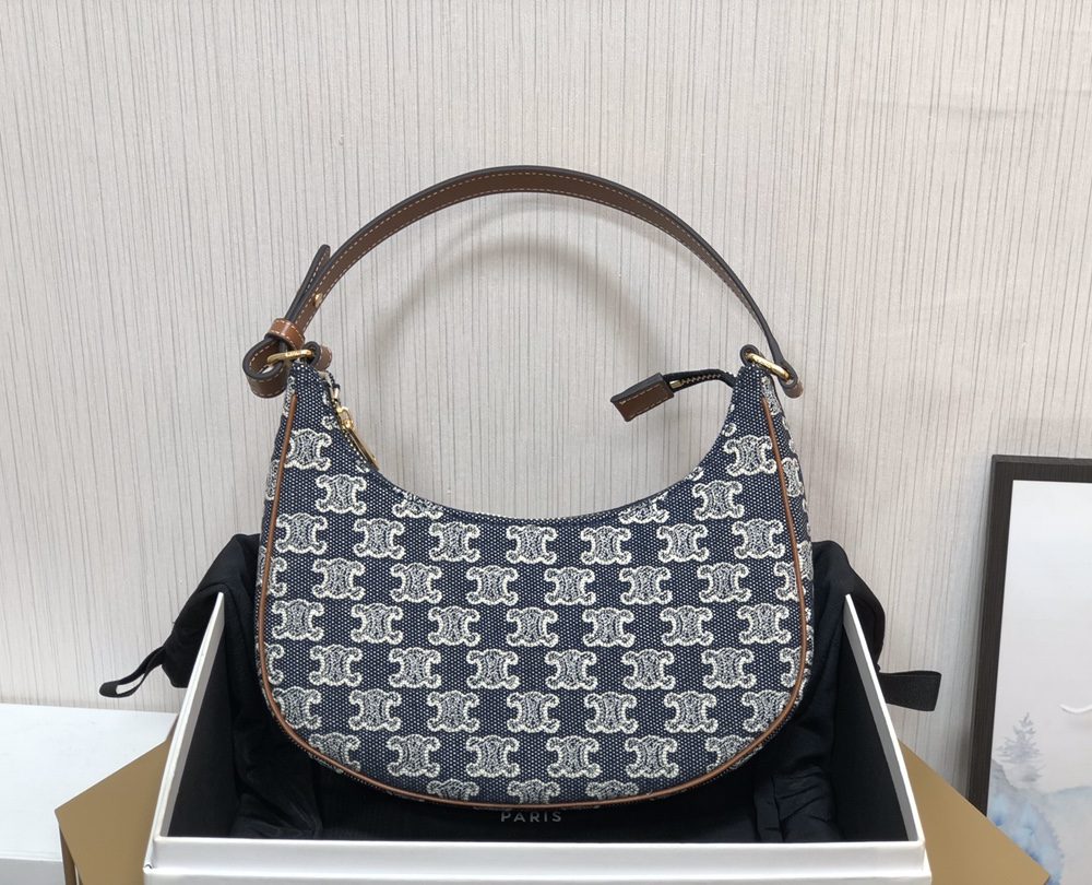 1:1 Replica Celine Ava Bag In Triomphe Canvas Denim For Women 9in/23cm