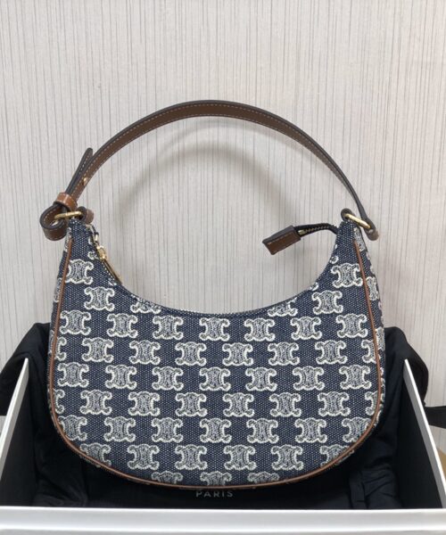 1:1 Replica Celine Ava Bag In Triomphe Canvas Denim For Women 9in/23cm