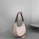 1:1 Replica Celine Ava Bag In Triomphe Canvas White/Red For Women 9in/23.5cm