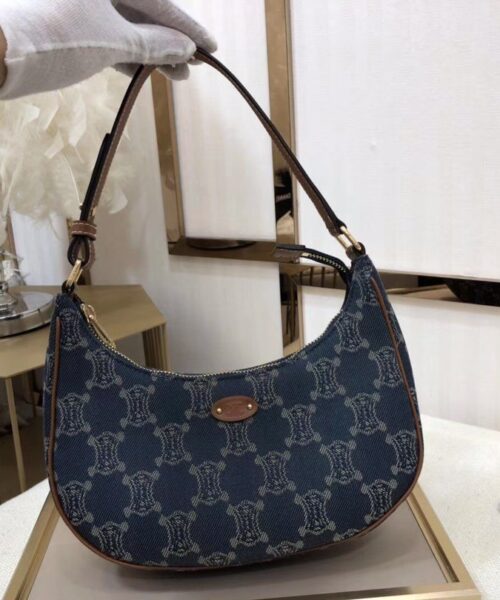 1:1 Replica Celine Ava Bag In Triomphe Canvas XL Denim For Women 9in/23cm