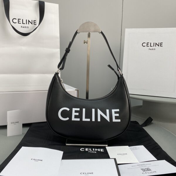 1:1 Replica Celine Ava Bag With Celine Print Black For Women 9in/23.5cm