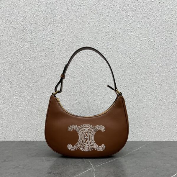 1:1 Replica Celine Ava Bag With Triomphe Embroidery Tan For Women 9in/23cm 193953EFS.04LU