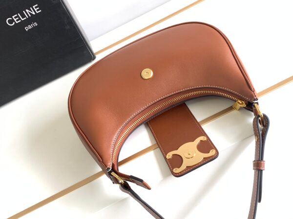 1:1 Replica Celine Ava Triomphe Soft Bag Brown For Women 24.5cm / 10in 114493DGQ.04LU